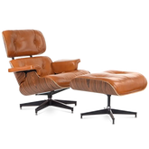 Iconic Design Charles Eames Lounge Chair & Ottoman – Rose Wood  Tan Brown - Interior Furnishes